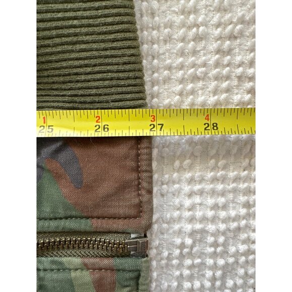 Gap Mens Jacket Sz L Camo Bomber Army Green Pockets 100% Cotton Full Zip Casual - Picture 10 of 13